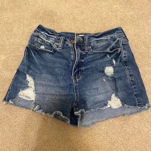 High Rise Mom Jean Cutoff Shorts